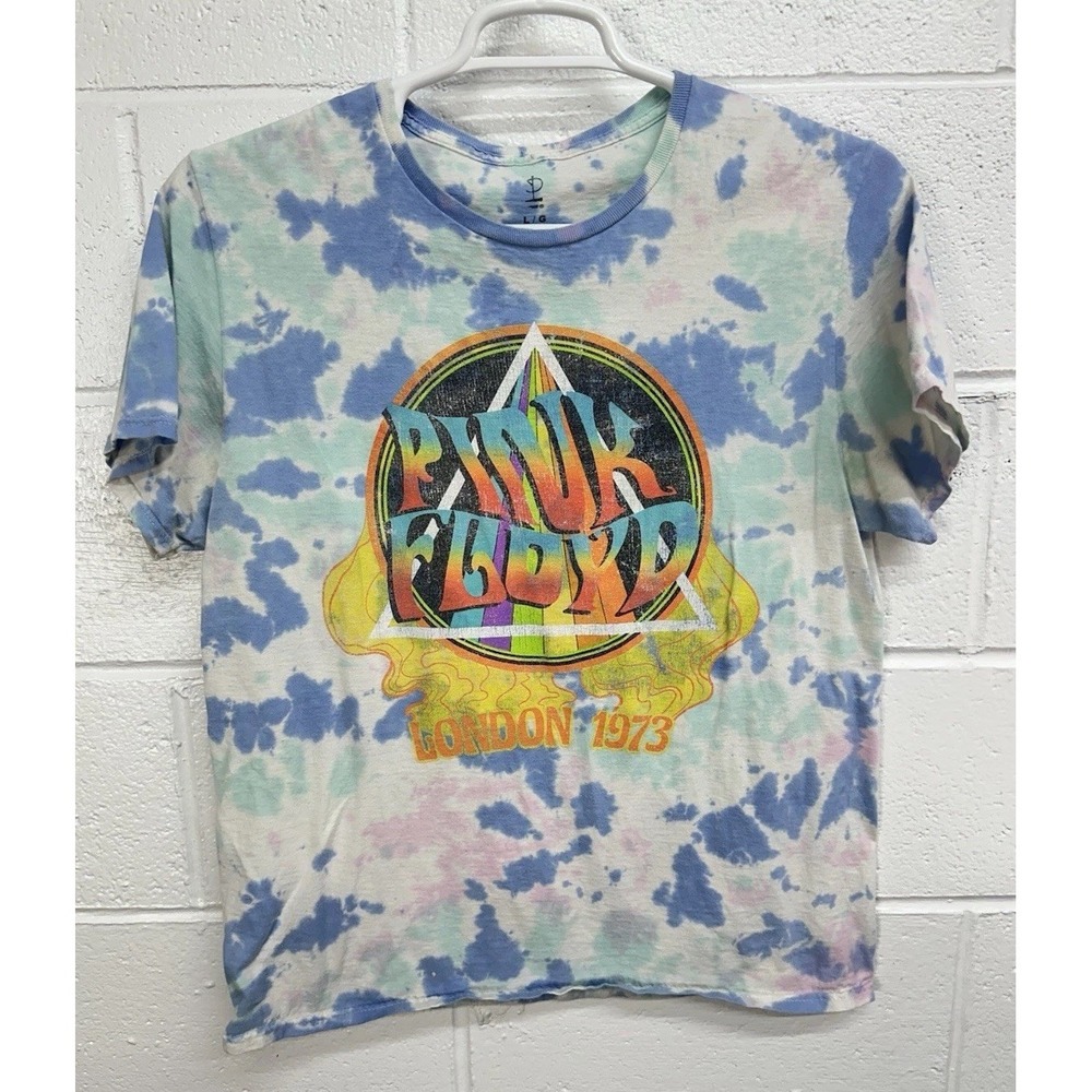 Pink Floyd T Shirt Blue Tie Dye London‎ 1973 Graphic / Mens Large